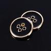 10PCS Zinc Alloy Buttons 4-Holes Buttons Black/Gold Fashion Round Zippers Leisure Clothes Shirt Overcoat Buttons