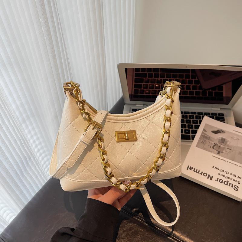 Сумка Женская Повседневная Сумка Кроссбоди 2025 Осень и Зима Новая Мода Сумка на Плечо Ромбовидная Ретро Подмышечная Женская Сумка