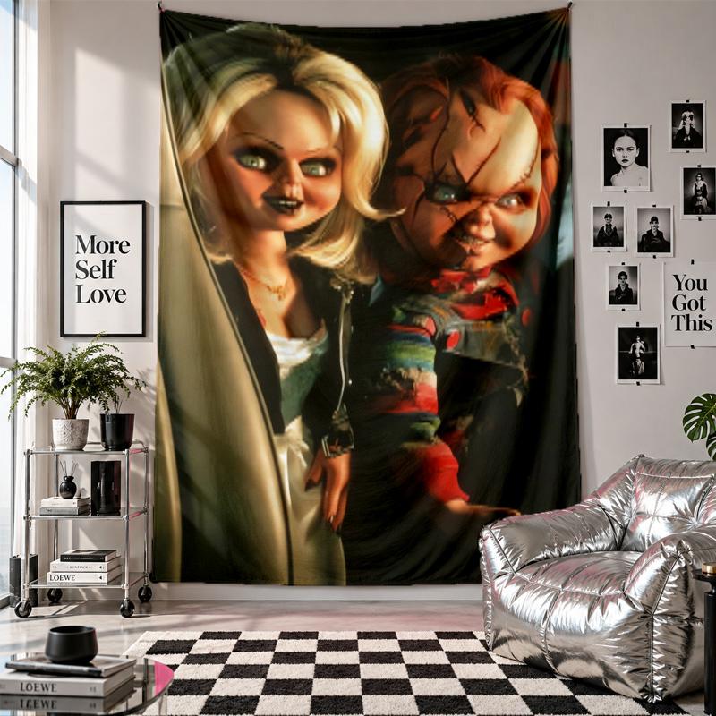 Wall TapestryChild's Play Chucky Tiffany Art Hanging Cloth Decorative Background Cover for Room Decoration
