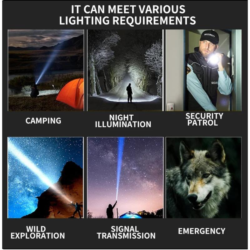 1800 мАч 7 * светодиодный фонарик с зарядкой Type-C, девять режимов, водонепроницаемый с боковыми огнями, наружное освещение, фонари для походов, фонари для кемпинга, патрульные фонари