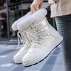 Winter New Woman Warm Snow Boots Waterproof Lace-Up Thicken Plush Winter  Warm Platform Ankle Boots