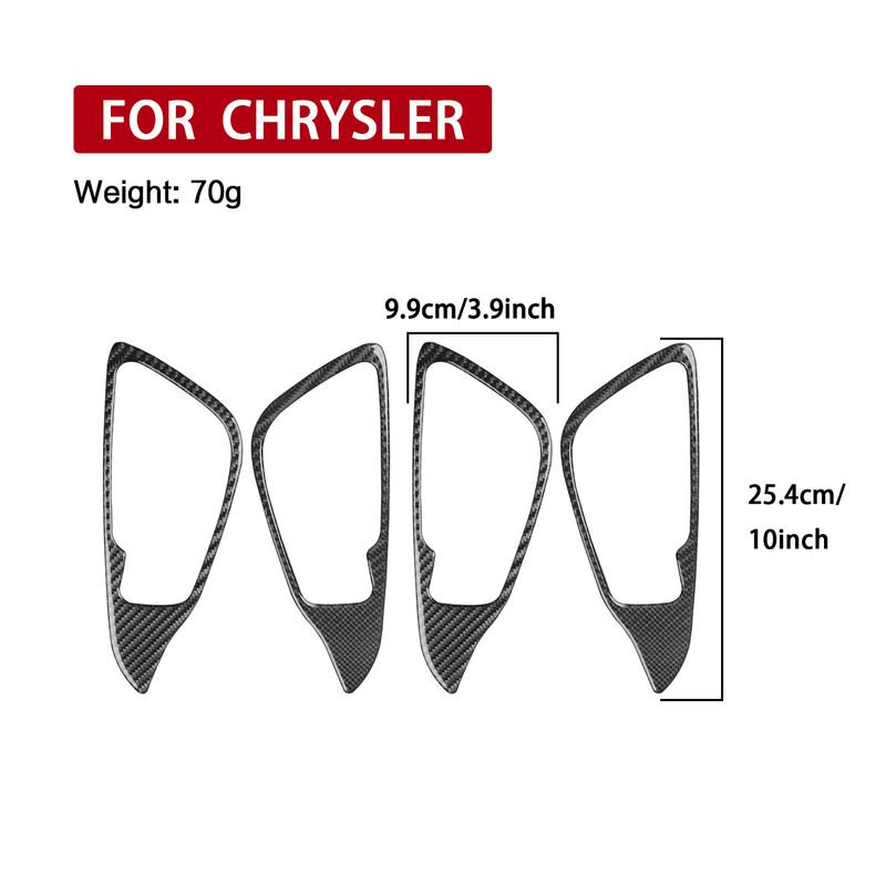 For Chrysler 200 2015-2017 Real Carbon Fiber Sticker Door switch handle Panel Trim Cover Car Accessories Interior decorative