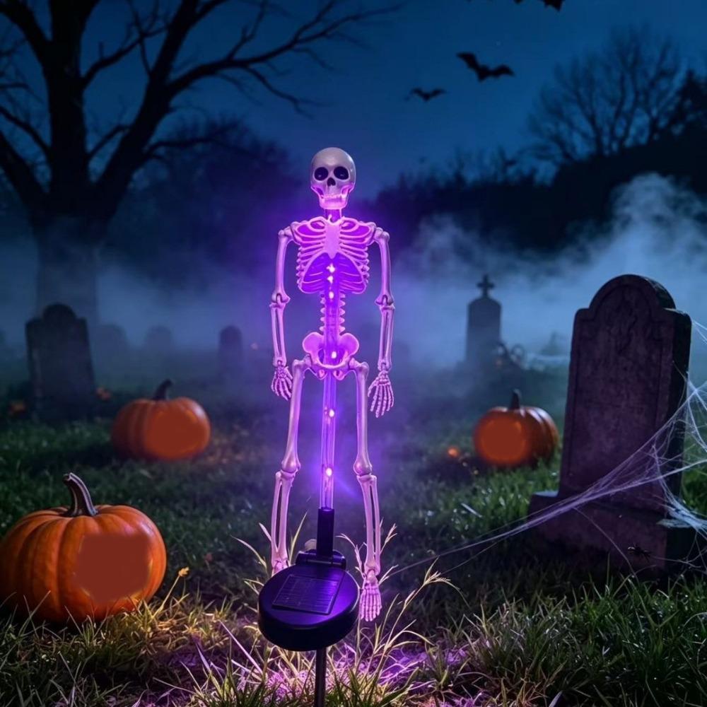 Waterproof Halloween Solar Stake Lights Realistic Skeleton Skull Festive LED Lights Outdoor Garden