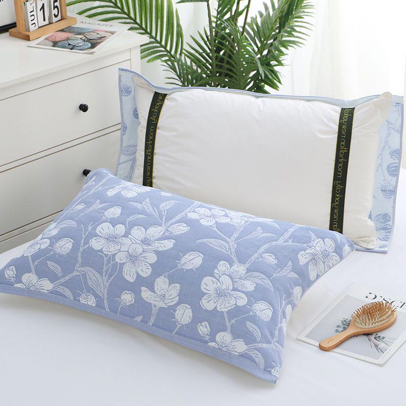 Yiwenwo Нескользящая Хлопковая Марлевая Наволочка Extra Large с Фиксирующими Ремешками для Студентов и Взрослых