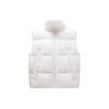 Lifestyle Series Letter Zipper Stand Collar Sleeveless Down Vest Women Vests Stone-White 162348902-2