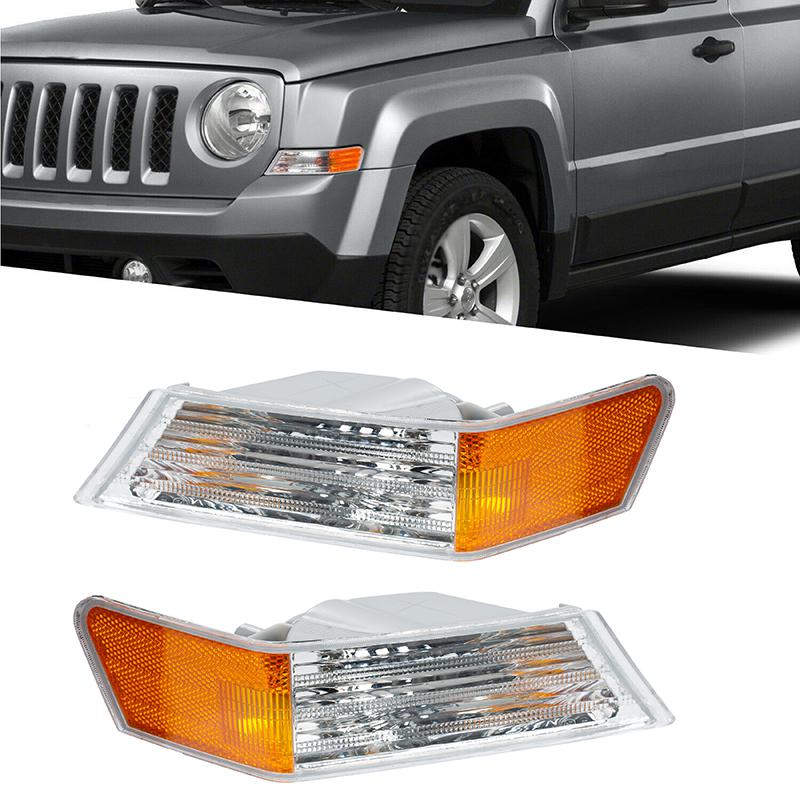 For Jeep Patriot 2007-2017 Front Turn Signal Corner Light Indicator Blinker Lamp Assembly Parking Light Housing Replacement Car Accessories