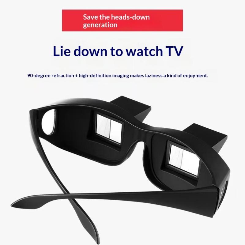 Lightweight Lazy Prism Reading Glasses Durable Horizontal Lie View Eyewear Black 1PC for Daily Home Leisure Use