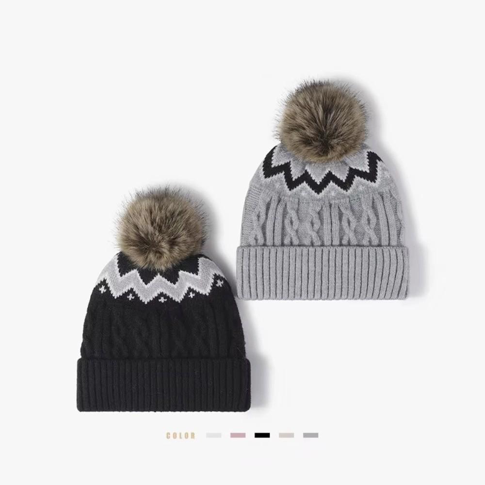 Thickened Beanies Hat Fleece Lined Warm Cap Warm Winter Hat  Women