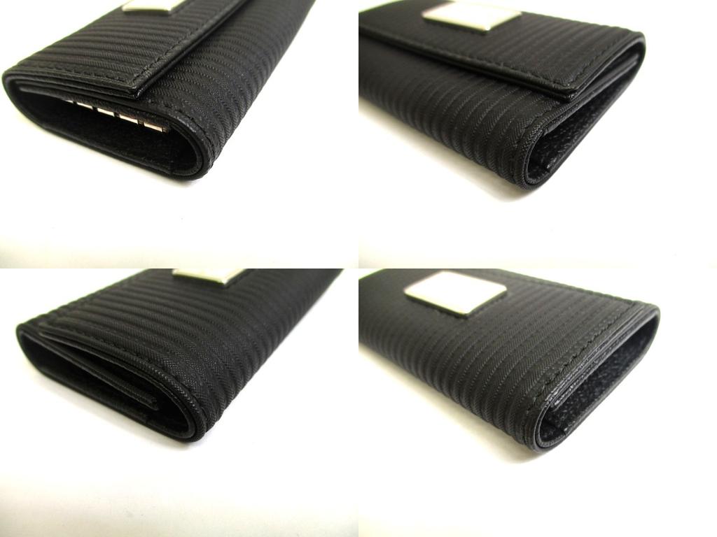 Authentic BVLGARI Mirerige Black Leather 4 Pics Key Cases #a659  Refurbished