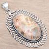 Pendant Bird Eye Jasper Gemstone Mother'Day Gift Silver Jewelry 2.5"
