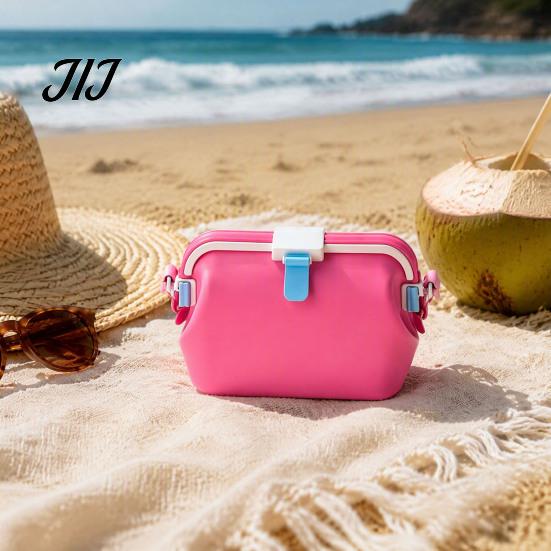 Wet And Dry Separation Bag Waterproof Silicone Swim Bag, Foldable Jelly Beach with Adjustable Shoulder Portable Tote for Travel Strap, Floating