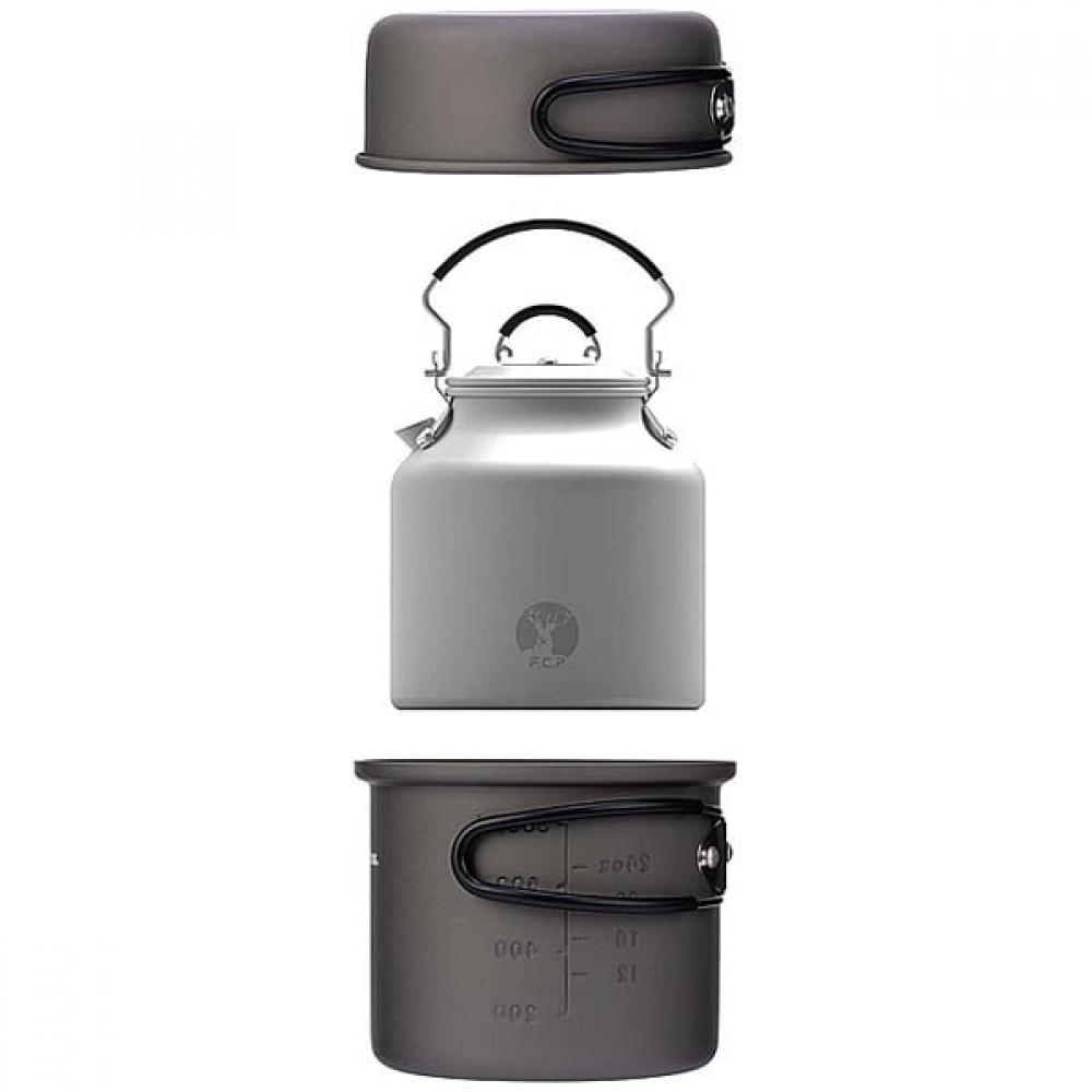 Captain Stag Uh 4129 [camping Barbecue Kettle Kettle Round Cooker Aluminum Kettle 625ml Cs F.c.p]