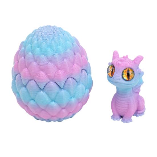 3D Printed Dragon Egg Figurine Mini Dragon Egg Statue Miniature Dragon Egg with Dragon Inside Desktop Decoration Ornament