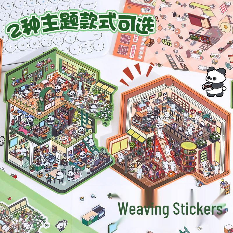 3D Наклейки для ландшафтного дизайна кабины: Большая корейская миниатюрная сцена для DIY, милый декор для хранения.