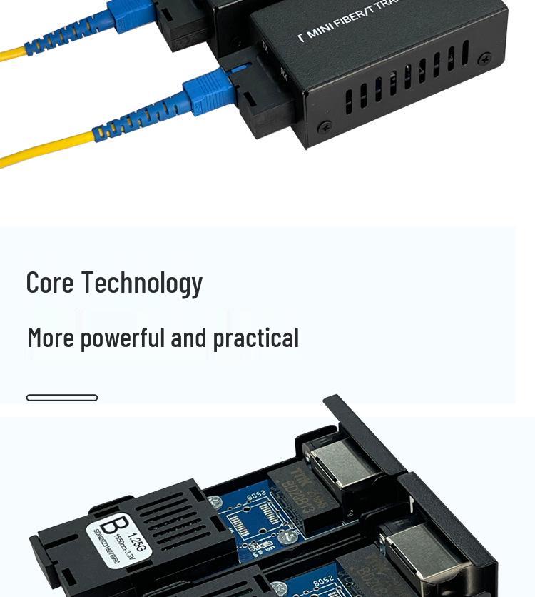 Мини-трансивер-конвертер оптический гигабитный одномодовый одноволоконный, 1 волокно 1 электрический SC