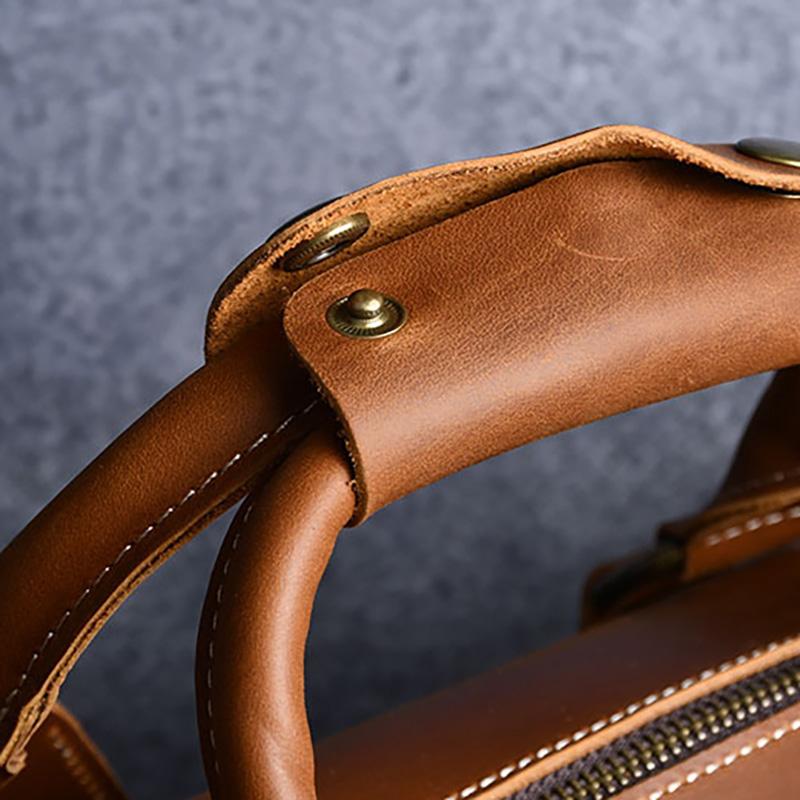 Crazy Horse Leather Travel Bag Luxury Genuine Leather Men Women Travel Bag Cow Leather Carry On Luggage Bag Weekend Duffle Bag