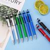 Back To School Season 10pcs 0.7mm Simple Metallic Phone Touch Screen Ballpoint Pen Mobile Phone Stand Ballpoint Pen Imitation Metal Pen Stationery
