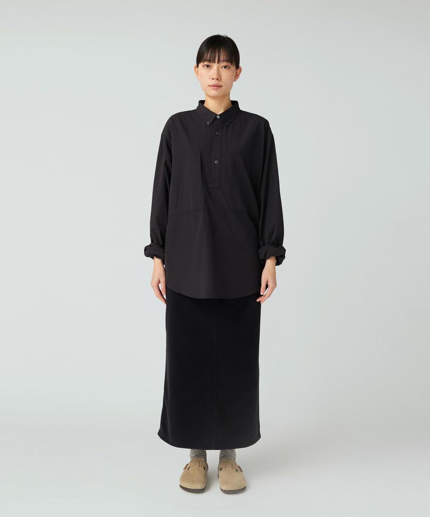 Snow Peak Пуловер из органического хлопка, Длинный и размер, Черный SH-25AU004, Рукав, Мужской Женский, XL,