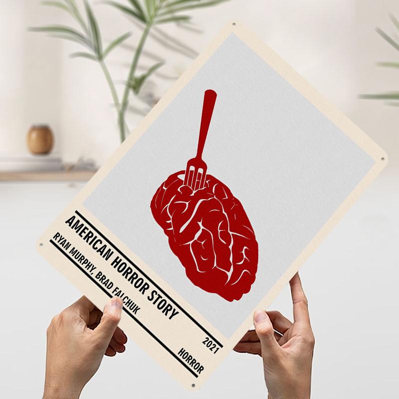 American Horror Story Minimalist Metal Poster Customized Wall Art Retro Vintage Tinplate Signs for Gaming Room Decoration Cozy