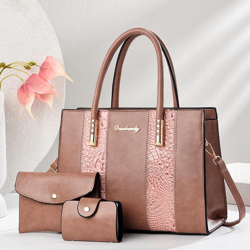 Новая модная сумка Splicing с узором из камня, комплект из трех предметов, простая сумка через плечо высокого уровня