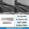 Для Hyundai Elantra CN7 2021-2026 Набор панелей для центральной консоли, рычага переключения передач, CD, AC, стеклоподъемников из углеродного волокна, наклейка, аксессуары для автомобиля