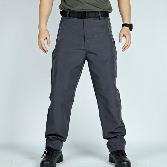 Мужские брюки-карго со средней посадкой на пуговицах на молнии, уличные повседневные брюки с карманами, широкие быстросохнущие спортивные длинные брюки