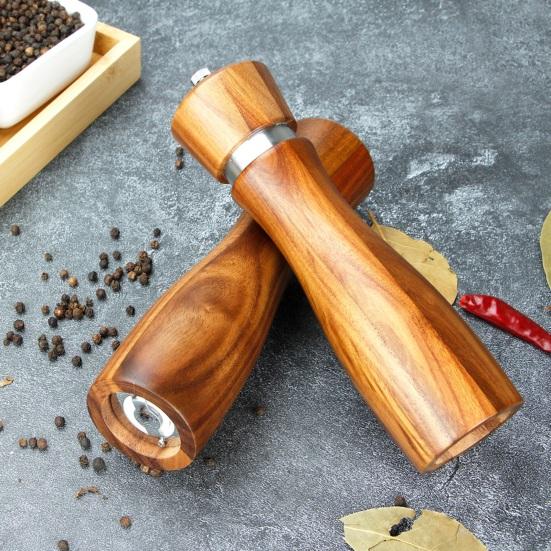 Деревянная солонка и перечница, регулируемая, простое управление, ароматная мельница для специй, мельница с регулируемым помолом для орехов, подарки на день рождения
