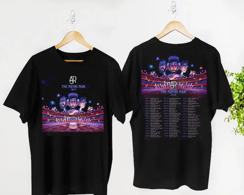 Футболка AJR The Maybe Man Tour 2024, Футболка для фаната группы AJR, Концерт The Maybe Man