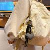 Heart-shaped Leather Key Chain Leather Exquisite Girls' Bag Accessory Light Luxury Pendant  DIY