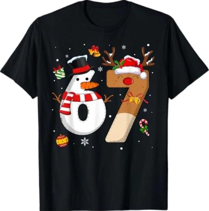 67 Six Seven Funny Christmas Shirts 6 7 Meme T-Shirt