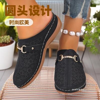 2025 новая летняя сумка, тапочки с головой, женские сандалии на платформе, большой размер, повседневная сумка с головой, пустые полушлепанцы, ленивая обувь