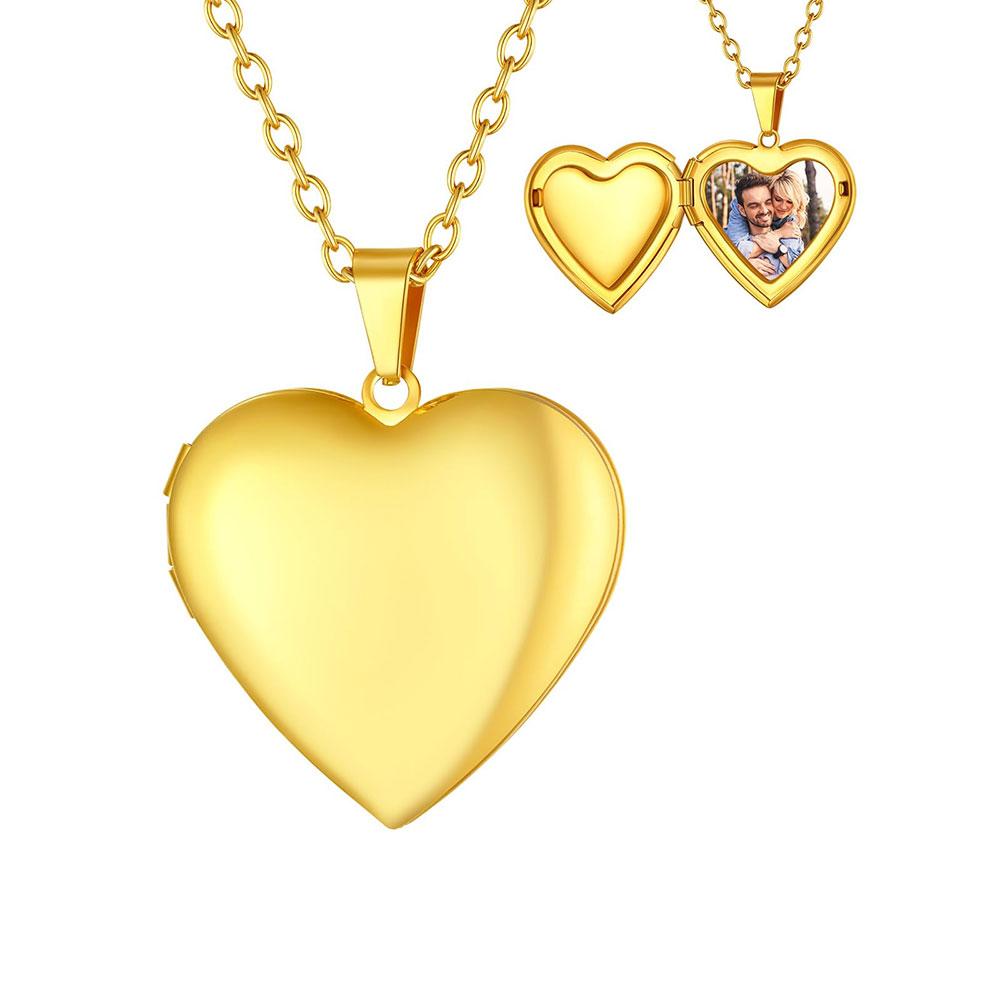 Персонализированное фото-ожерелье из нержавеющей стали с индивидуальной гравировкой "Люблю тебя", цветной фото-кулон, подарок для пары 2025