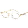 Y2k Rhinestone Sunglasses Bling Anti-Blue Light Spectacles Convenient Oval Women Sunglasses  Travel