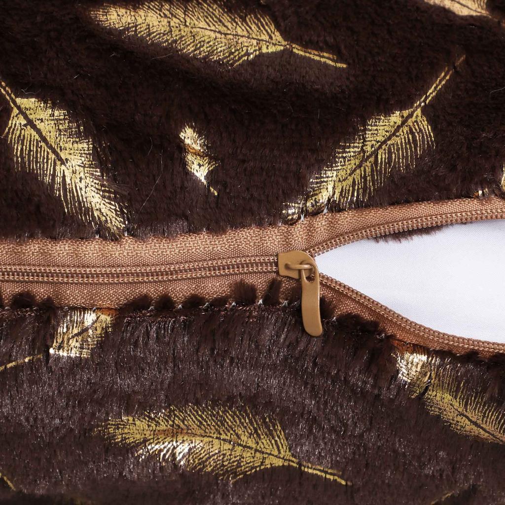 Decorative Pillowcase, Feathers, Brown