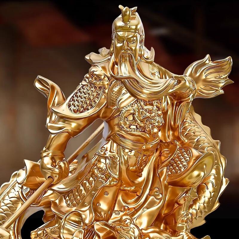 ZISIZ Позолоченная Бронзовая Статуя Бога Богатства и Гуань Гуна