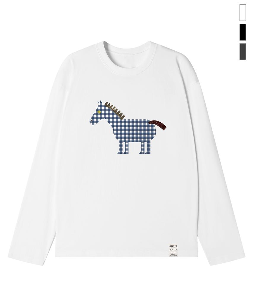 GRAVER [Unisex] Paper Pony Long Sleeve T-Shirt_4 Colors