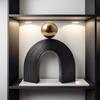 Simple Modern Black and Gold Resin Arch Art Ornament for Desktop Decoration
