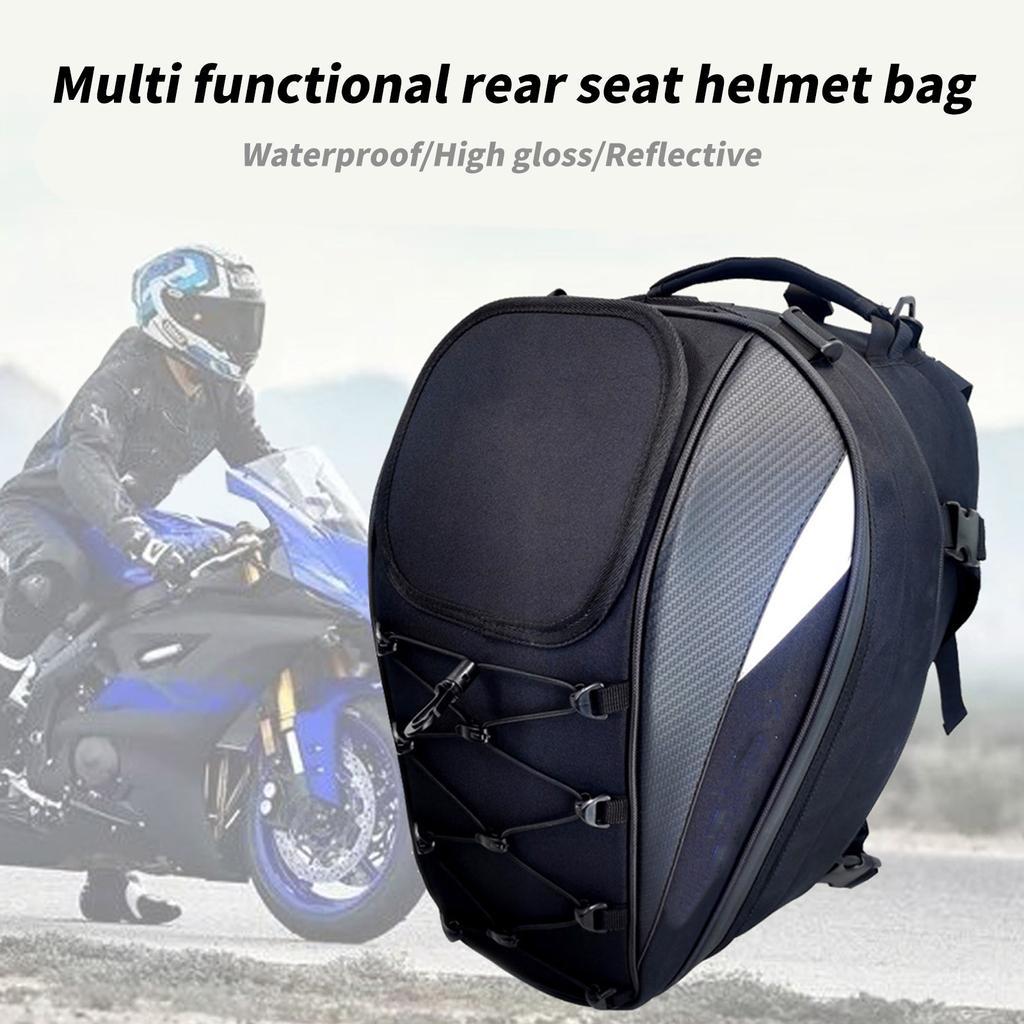 Motorcycle Tail Bag Helmets Storage Multipurpose Rear Seats Riding Backpack Large Capacity Waterproof for Daily Commute