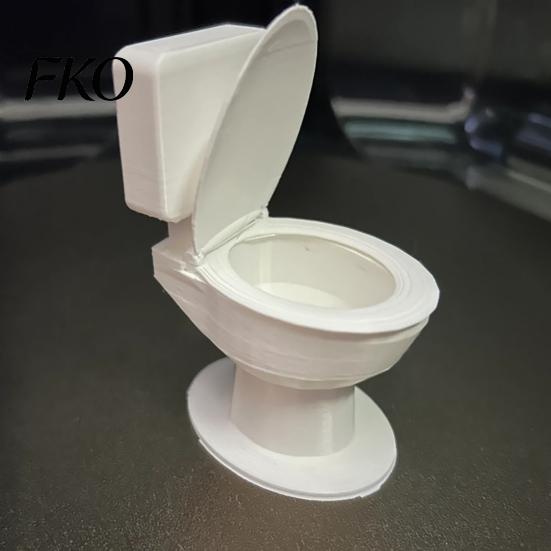 Niche Art Collectible 3D Printed Toilet Figurine, Miniature Ornament, Mini Seat Soft Decoration Gift Dollhouse Furniture, Bathroom Models