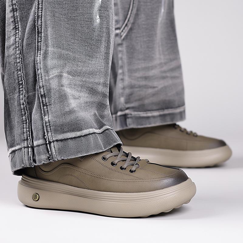 Модная кожаная мужская повседневная обувь, уличные кроссовки на шнуровке, классическая мужская спортивная обувь, новая трендовая мужская обувь для трекинга, нескользящие кроссовки