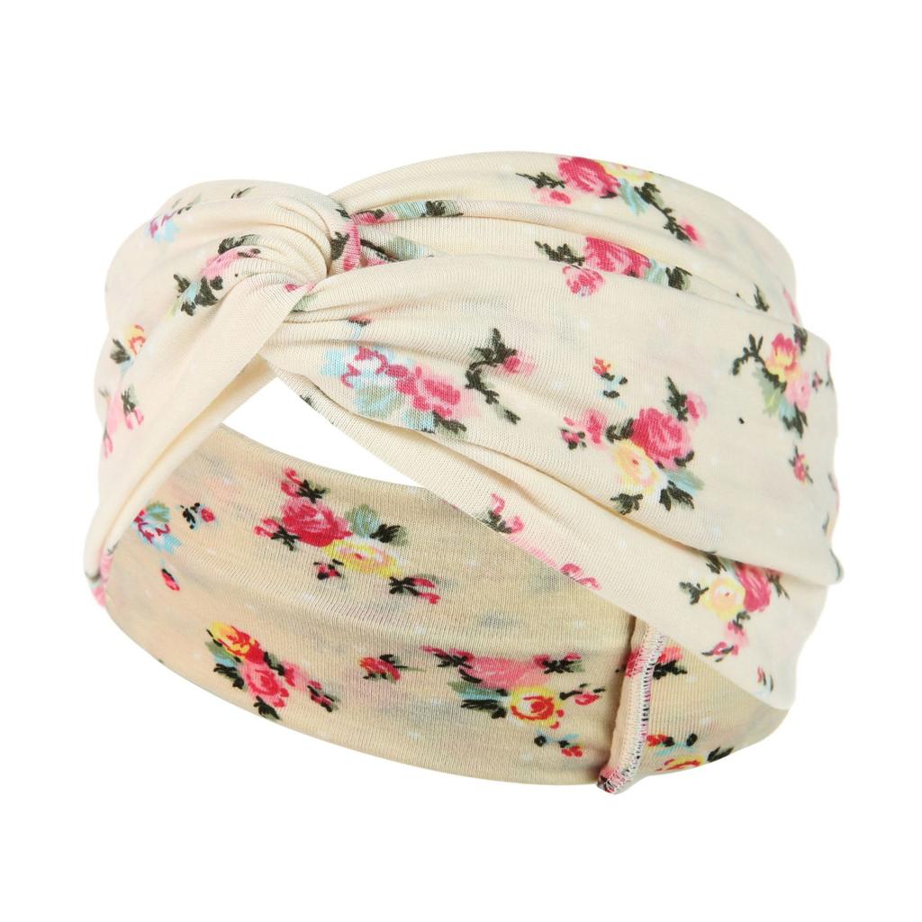 DX~~~ New Wide Brimmed Crossover Headband Lady's Bohemian Print Knitted Headband Sweat-wicking Bandana Sports Yoga Headband