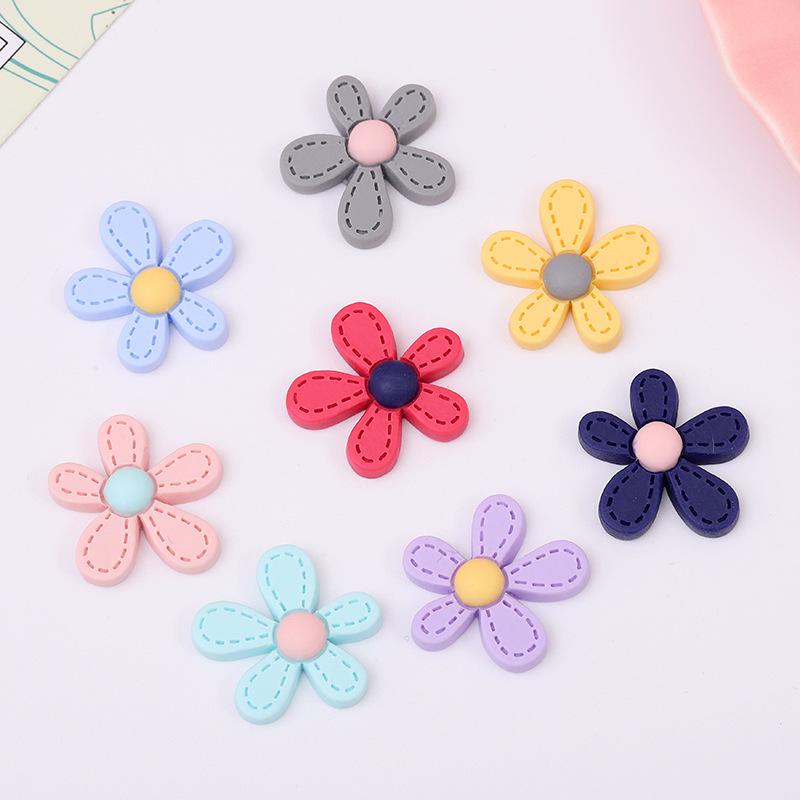 DIY Resin Five-Petal Flower Accessories for Hair and Phone Case Decoration