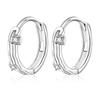 Umiwe Hoop Earrings Men's Ladies 925 Silver Leave It On Compatible with Metal Allergies for Both Ears Cool Simple Ring Earrings Accessories Gift