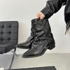 Квадратный каблук Средний каблук Современные ботильоны Ботильоны Женские 2025 Горячая распродажа Весна/осень Молния Модные ботильоны