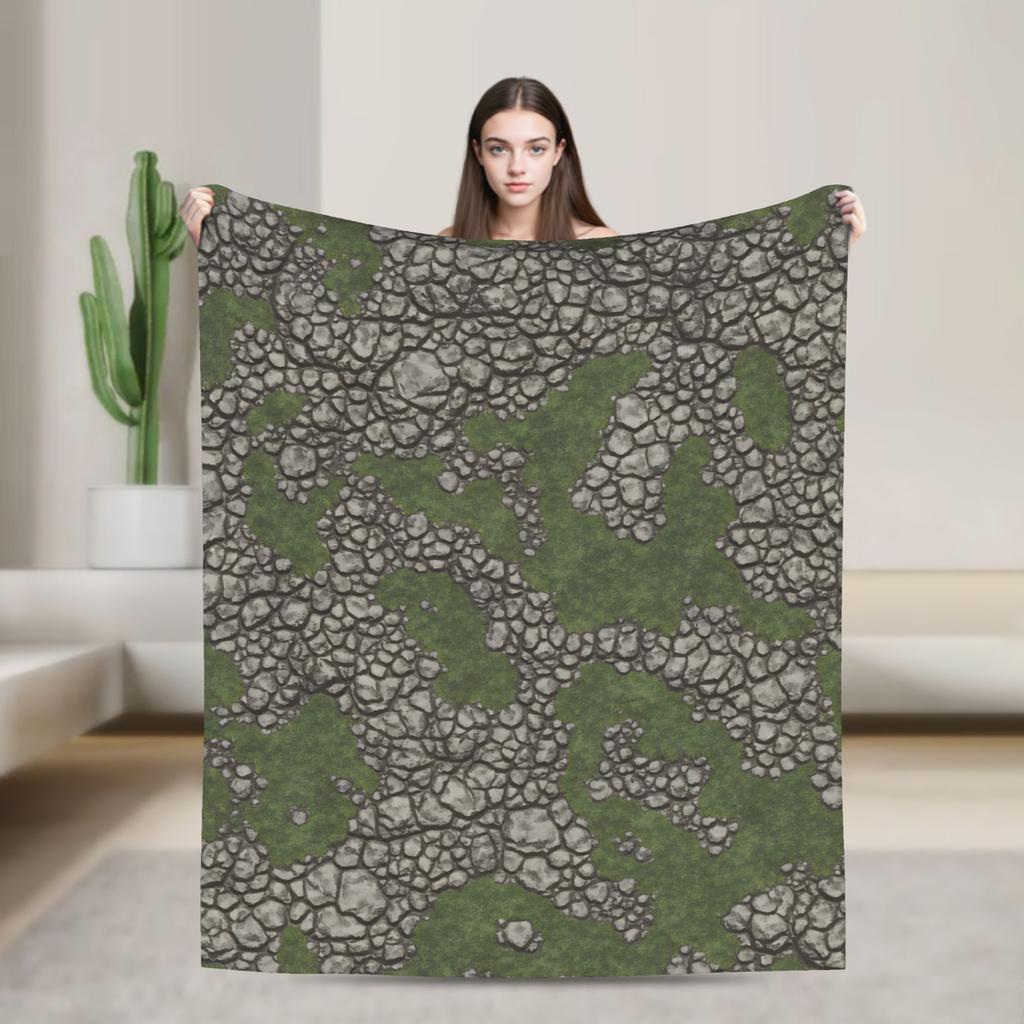 Grass Battlemat Grassland Land Greenery Blanket Quality Warm Soft Throw Blanket Winter Picnic Bedroom Novelty Bedspread