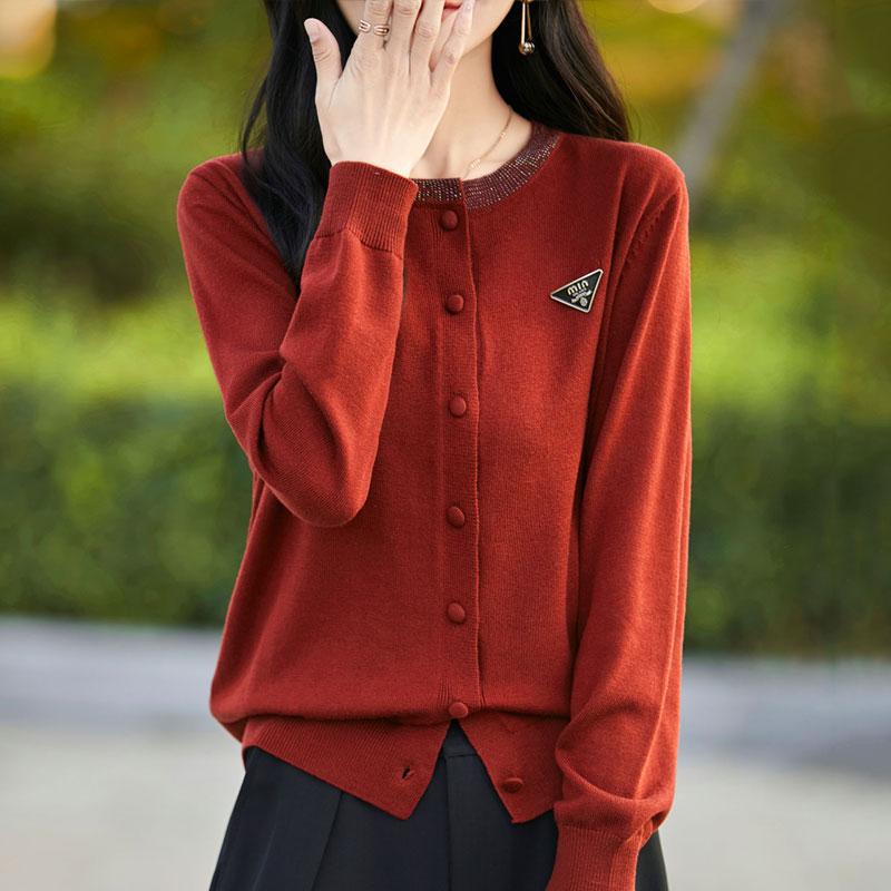 Женский кашемировый кардиган Qinghe кашемир 50% шерсть 50% шелк Женский осенне-зимний кашемировый кардиган мягкий и теплый