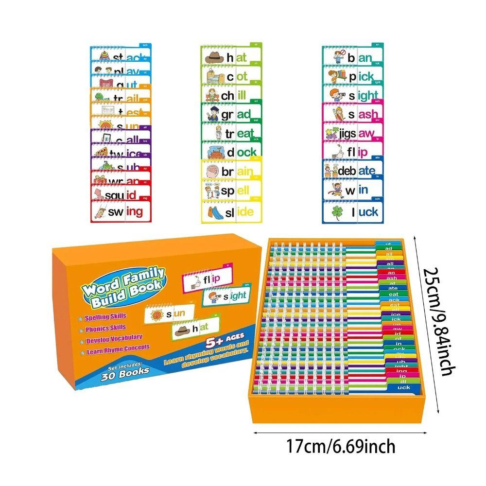 Words&Images Reading Flip Book Interactive Word Family Build Books 30 Read Flip Book School