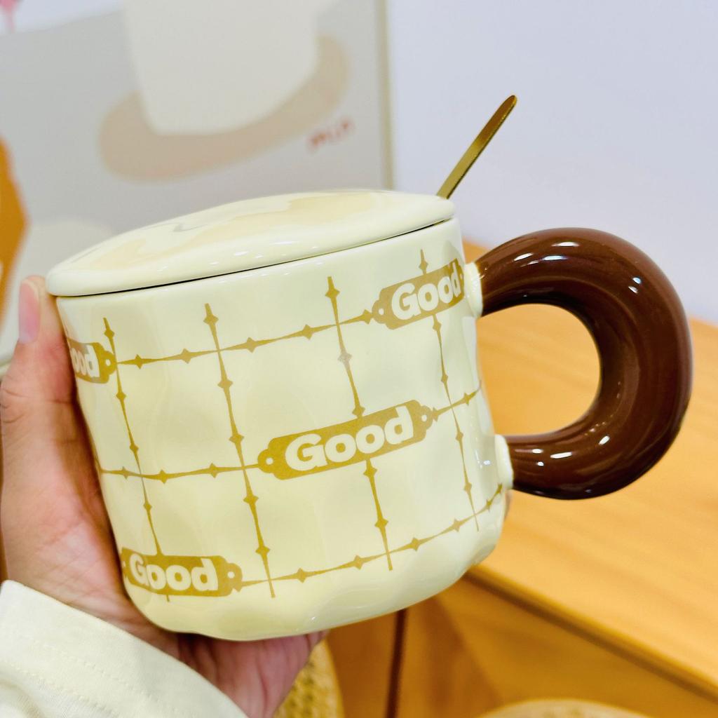 Соломенное стекло из боросиликатного стекла с крышкой и изображением животных, большая емкость для воды, для девочек, высокая термостойкость, простой подарочный набор чашек