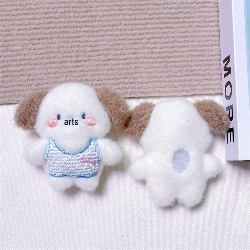 Брелок-подвеска в виде плюшевого мультяшного щенка с пищащим звуком, костью, креативной брошью и аксессуарами для волос