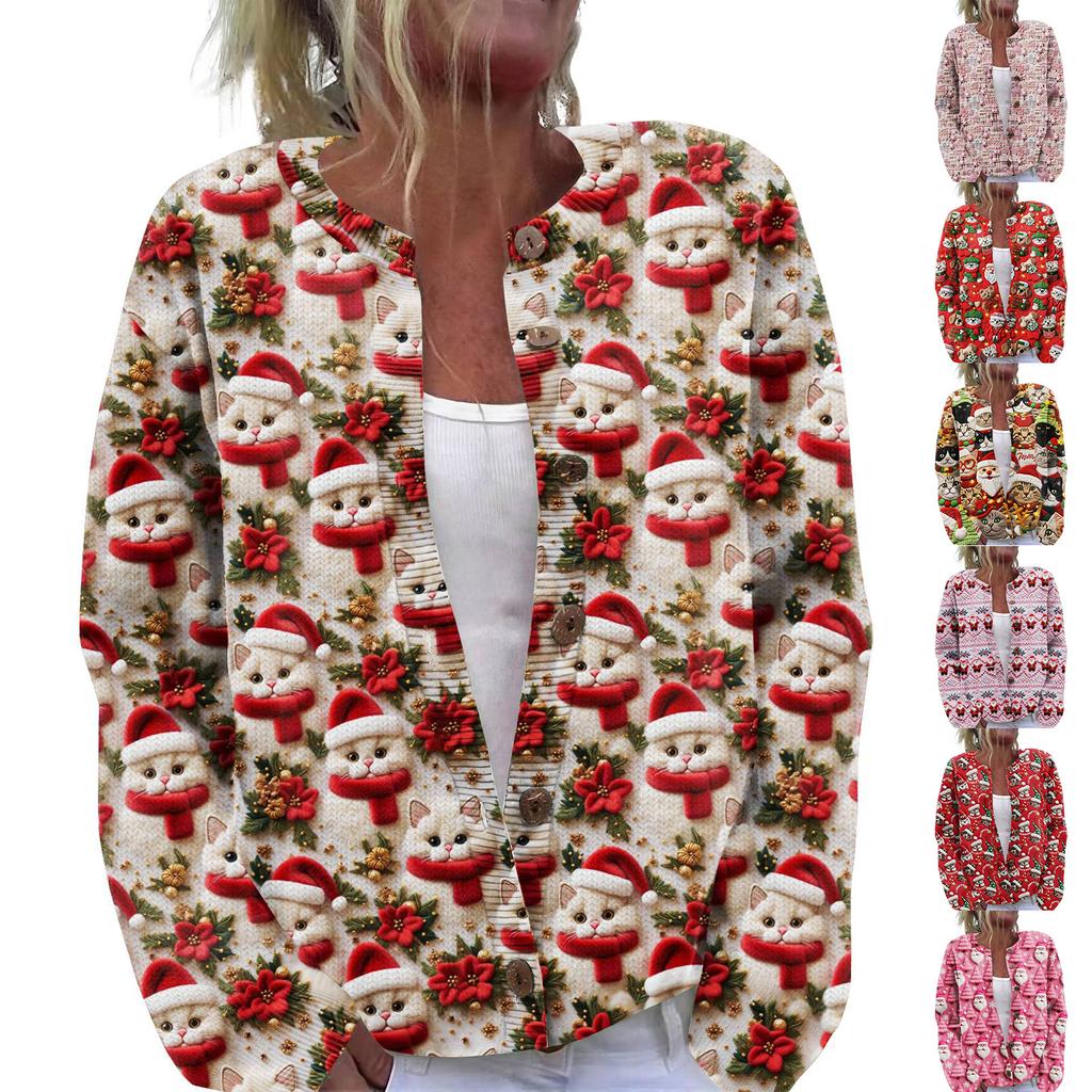 Women'S Christmas Sweater Cute Fun Christmas Sweater Fall And Winter Long Sleeve Knitted Sweater